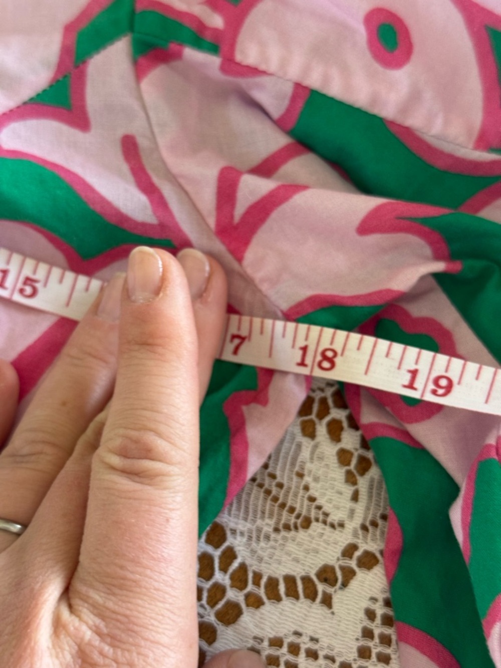 RHODE Pia Floral Ruched Mini Dress in the "Take It Easy" green and pink pattern - Picture 6 of 6